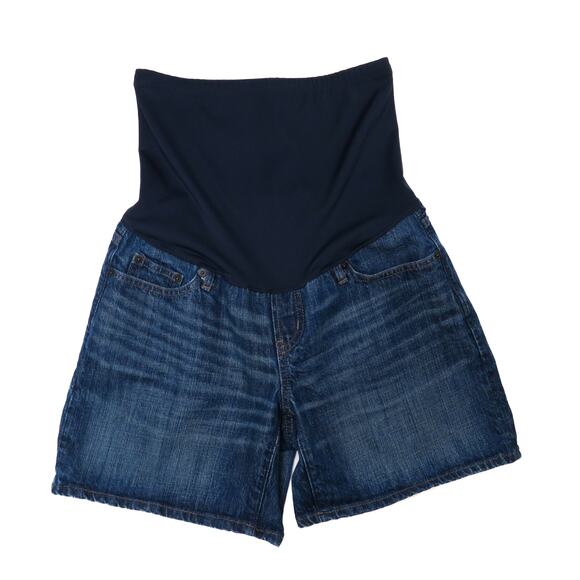 Gap Maternity Sexy Boyfriend Shorts Dark Wash Denim Jean Shorts Size 4 30" - Picture 1 of 7